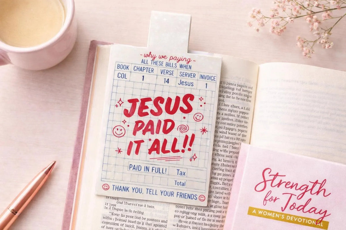 Christian magnetic bookmarks used to mark Bible study passages