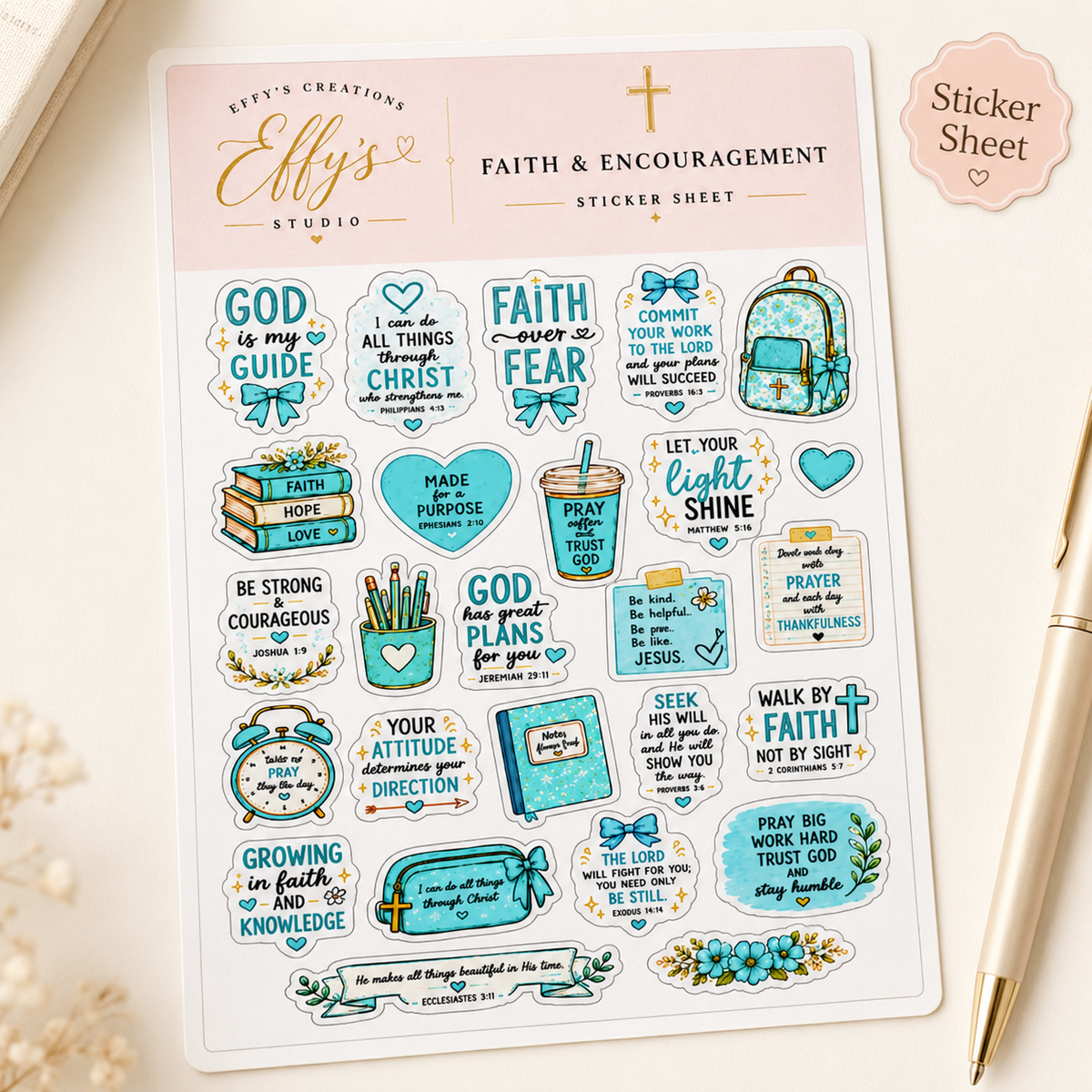 Bulk Christian Bible Journaling Sticker Sheets – Church, Bible Study & Women’s Ministry Gifts