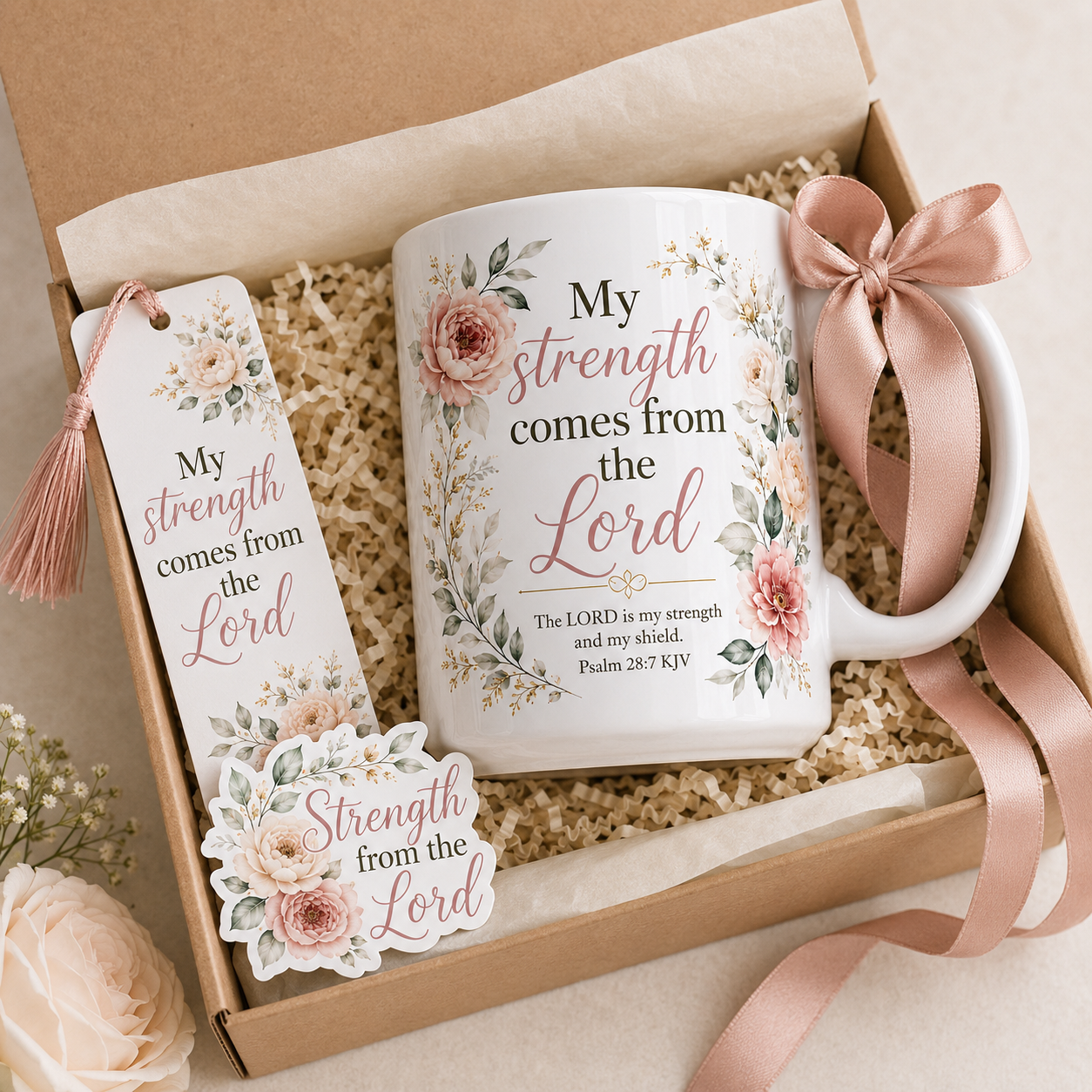 Psalm 28:7 KJV Christian Mug – 15 oz Women’s Ministry Gift