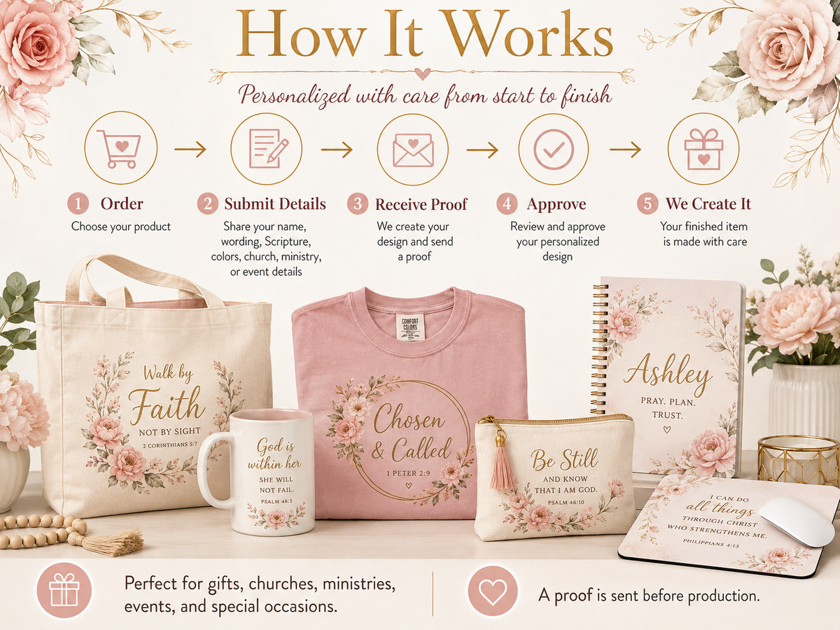 Steps for ordering a personalized tote bag and approving a custom design proof