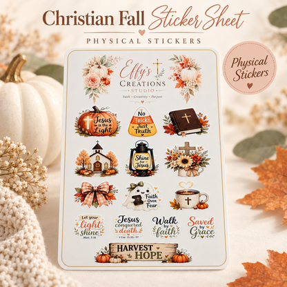 Christian Halloween Sticker Sheet – 14 Faith Stickers