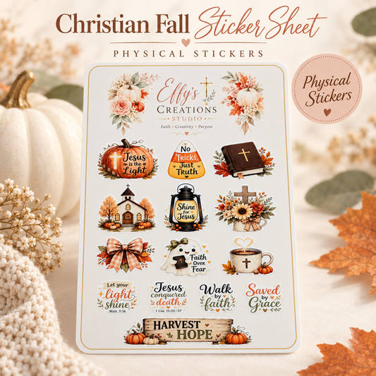 Christian Halloween Sticker Sheet – 14 Faith Stickers