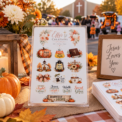 Christian Halloween Sticker Sheet – 14 Faith Stickers