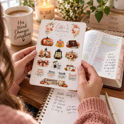 Christian Halloween Sticker Sheet – 14 Faith Stickers