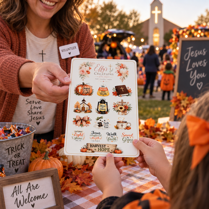 Christian Halloween Sticker Sheet – 14 Faith Stickers