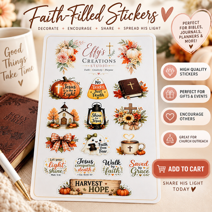 Christian Halloween Sticker Sheet – 14 Faith Stickers
