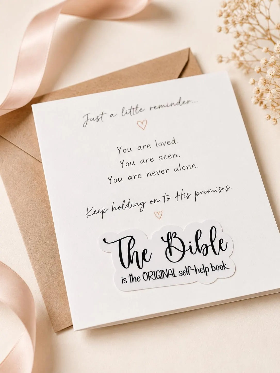 Christian Bible journaling sticker shown for size and product reference
