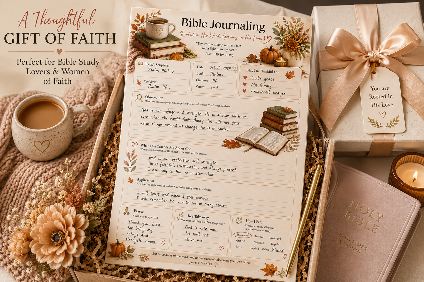 Bible study notepad arranged as a Christian gift for women and Bible study friends