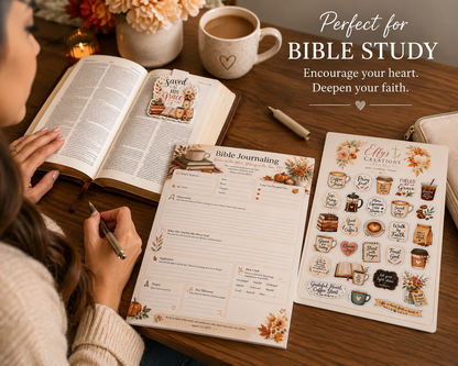 Christian Bible study gift set styled with an open Bible for journaling and devotional time