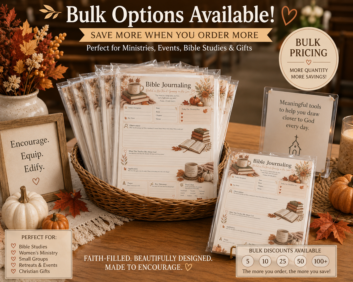 Bulk Bible journaling notepads displayed for churches, ministries, Bible studies and group gifts