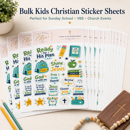 Bulk Christian sticker sheets for Sunday School classes, Christian schools and children's ministry events