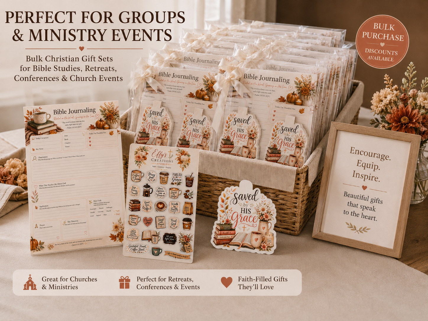 Christian Bible study gift for women with journaling notepad, stickers and magnetic bookmark