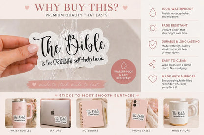 Bookish Christian faith sticker for Bible readers, journals and planners