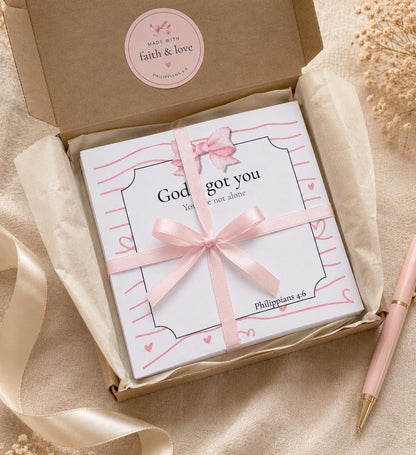 God's Got You Christian notepad arranged as an encouragement gift for women