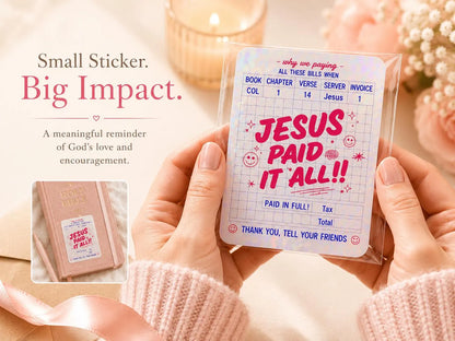 Christian faith sticker styled with feminine Bible study and devotional accessories