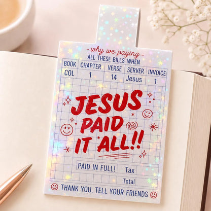 Jesus Paid It All Christian magnetic bookmarks for Bible study
