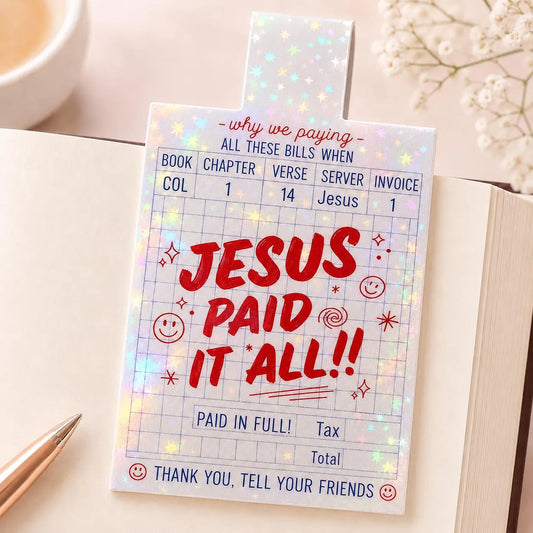 Jesus Paid It All Christian magnetic bookmarks for Bible study
