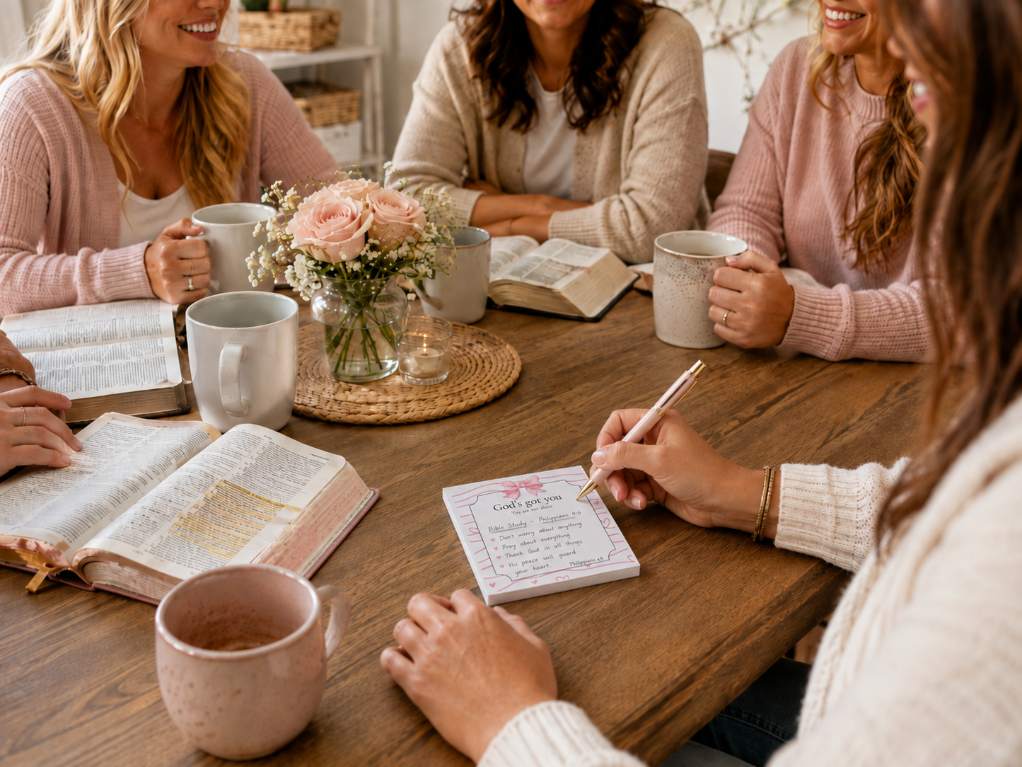 Christian prayer notepad being used for faith-filled notes and reminders