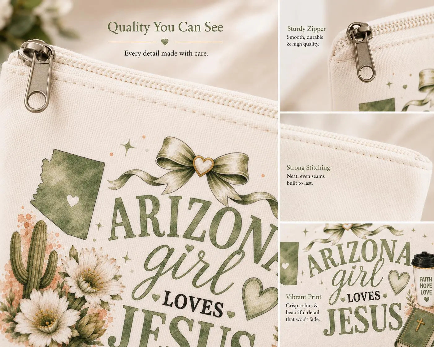 Christian Makeup Bag for Women – Arizona Faith Gift