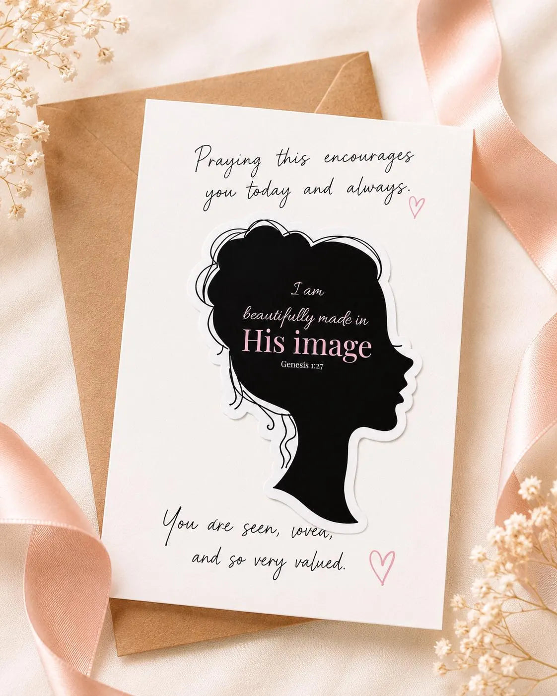 Made in His Image Christian encouragement sticker inspired by Genesis 1:27