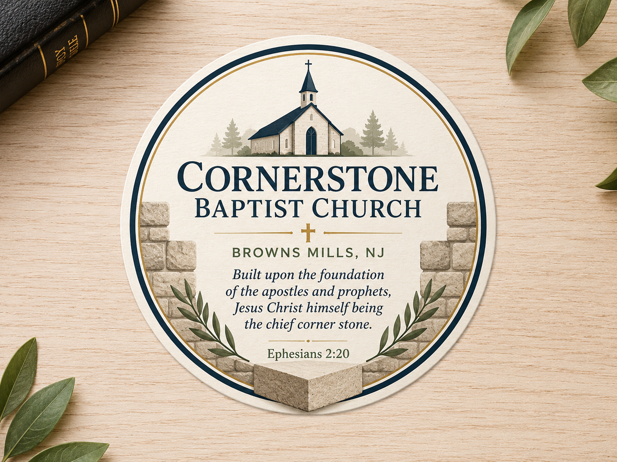 Personalized church sticker with custom church name and faith-based design