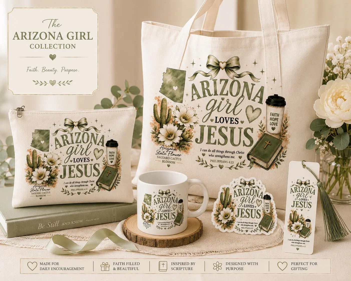 Christian state-themed makeup bag collection for women